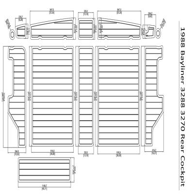 China 1988 Bayliner 3288 Aft Cockpit 3270 Boat Floor EVA Teak Decking 1/4