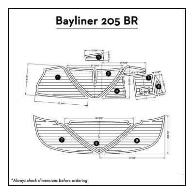 China Boat Floor Bayliner 205 BR Swim Platform Protector EVA Teak Decking 1/4