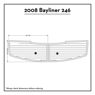 China Bayliner 246 Bathing Platform Pad 2008 Boat Floor EVA Teak Decking 1/4