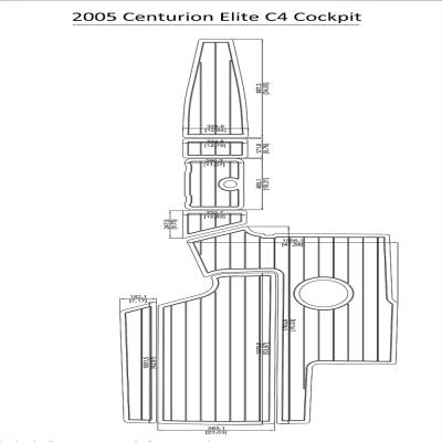 China Floor 2005 Centurion Elite C4 Cockpit Pad Boat EVA Teak Decking 1/4