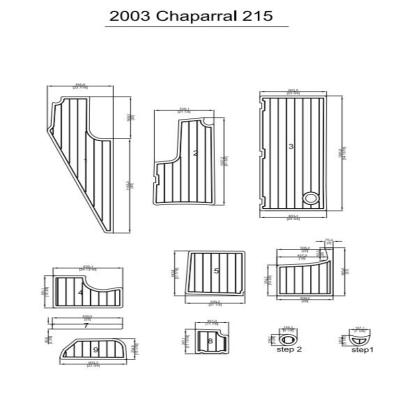 China Floor Chaparral 215SS Swim Platform 2003 Boat EVA Teak Decking And Cockpit Pad 1/4