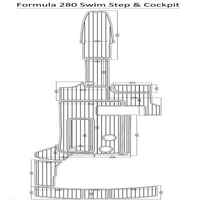 China Flooring Formula 280 Swim Step and Cockpit Pad EVA Teak Decking Boat 1/4