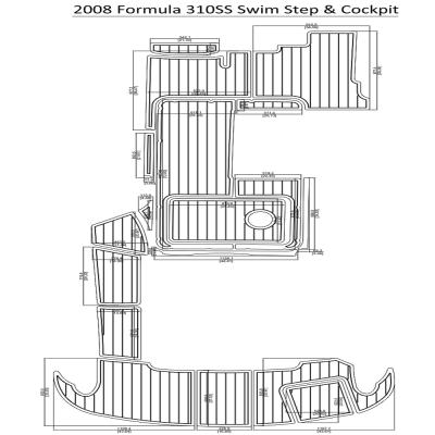 China 2008 Floor Formula 310SS Swim Step And Cockpit Pad EVA Teak Decking Boat 1/4