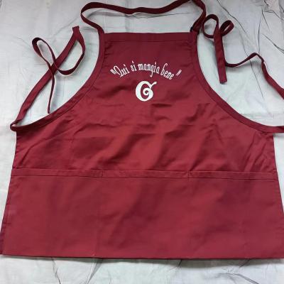 China Custom Logo Waist Apron Kitchen Restaurant Cafe Waiter Cleaning Apron And Bib for sale