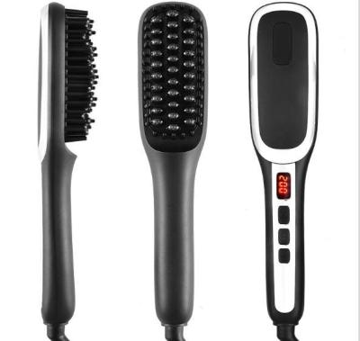 China Quick Heat Beard Straightener Brush Ionic Electric Men Facial Hair Comb Heated Styler Tool for sale