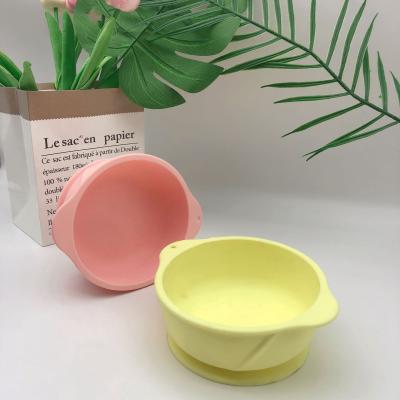 China Disposable Silicone Baby Learning Eating Anti-scalding Type Food Tableware Anti-fall Suction Cup Complementary Bowl for sale