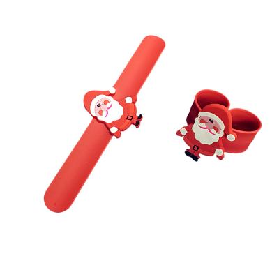 China New Creative Silicone Style And Fun Silicone Flapper Wristband With Father Christmas For Children Toys for sale