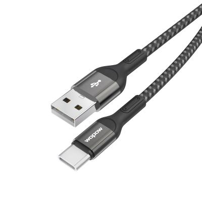 China Mobile Phone Types Wopow New Style WX08 3.0 A 1.2m Black Red Nylon Braided USB Data Type C Cable For Iphone 13 for sale