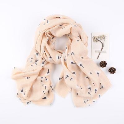 China MOQ Autumn And Winter Fashion Womens Stocking Print Material Scarf Soft Warm Comfortable Imitation Cashmere Scarf for sale