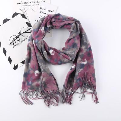 China Factory Direct Sale Autumn And Winter Fashion Womens Shawl Imitation Cashmere Flower Warm Soft Comfortable Scarf Fringed Material Scarf for sale