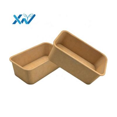 China Disposable Take Out Rectangle Disposable Paper Food Bowl With PET PP Paper Lid, Square Paper Food Container for sale