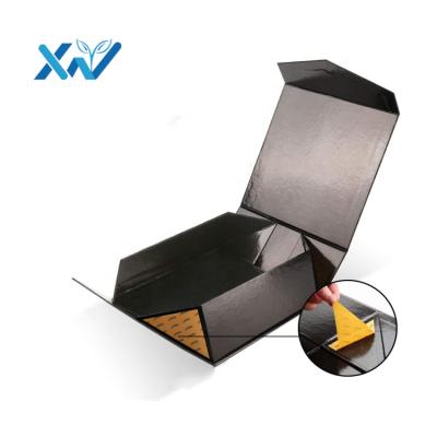 China Recyclable Luxury Custom Printing UV Logo Gift Box Apparel T-shirt Gift Packaging Box Matt Black Hard Paper Cardboard for sale