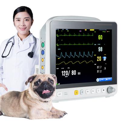 China Veterinary Use 12.1 Inch Vital Signs Check ECTO2 Touch Screen Heart Monitor Multiparameter Animal Monitor for sale