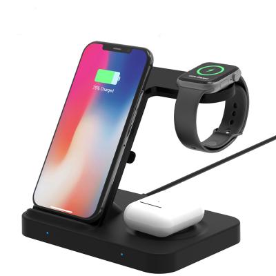 China Universal Mobile Smartwatch Earphone 15W Qi wireless charging 3 in 1 Wireless Charger  for Iphone for Samsung for sale