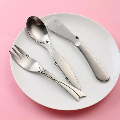 China Sustainable Kids Silverware Set Toddler Utensils Stainless Steel Spoon Knife Fork Cutlery Child Flatware Set for sale