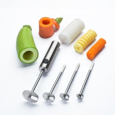 China Viable Vegetable Hollow Punch 4 PSC Stainless Steel Core Remover Vegetable Set for sale