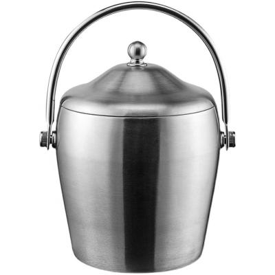 China Sustainable Stainless Steel Double Ice Bucket Champagne Bucket Red Wine Ice Beer Ice Bucket Bar Supplies for sale