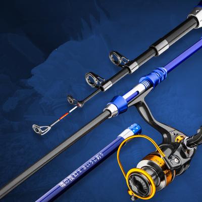 China Combo Mini CARBON REEL SET Rock Raft Fishing Poles High Carbon Telescopic Sea Fishing Rod Tubular Portable Reel for sale