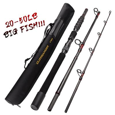 China Carbon In Boat Stream Fishing Rod For Big Game 3 Sections Travel High Carbon Portable Trolling Fishing Rod for sale