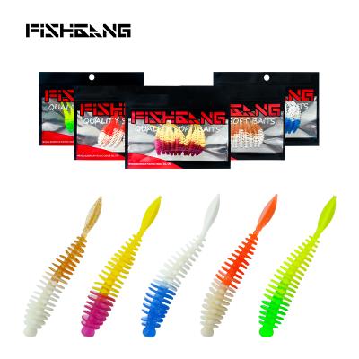 China Plastic Artificial Soft Tail Pin Shaped 1.2g Two Color ABS Lures Silica Gel 5.5cm Soft Fishing Lures Bait 10 Pcs/Bag for sale