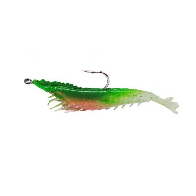 China PVC FISHGANG Fishing Soft Lure Bait Luminous Soft Metal Inside Shrimp 6cm 10cm for sale