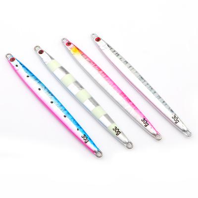 China 30g 40g 60g Colorful Metal Jig Bait Lead Sea Fishing Artificial Baitcasting Lures JQ12 for sale