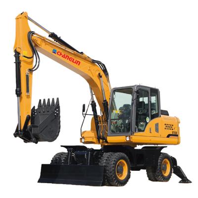 China Building Material Shops farm machinery 6Ton 14Ton wheel excavator digger with A/C cabin and outrigger with OEM service for sale for sale