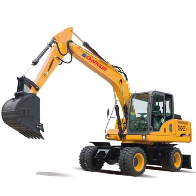 China Building Material Shops 8Ton Mini Wheel Excavator for Sale 7T 8T 9T 10T 7 Ton Operating Weight 0.3 M3 Bucket Capacity for sale