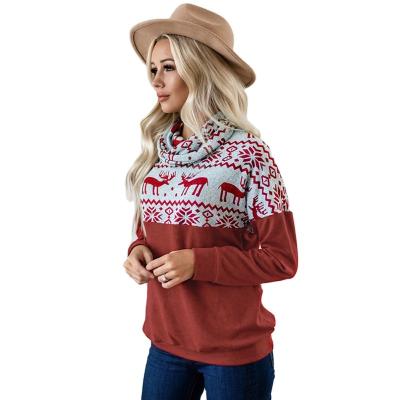 China QUICK DRY Women's Sweater Pullover Multi Color Knit Fabric Winter Long Sleeve Women Sweater Christmas T-Shirt for sale