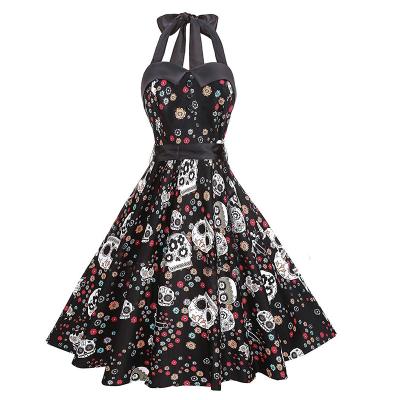 China 2021 New Arrival Breathable Halloween Costume Dress Halter Design Quality Wrinkle Dress Fast Delivery for sale