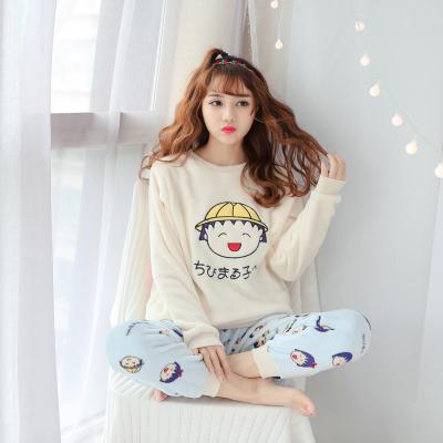 China Women Thermal Wholesale Warm Winter Pajamas Cute Sleeping Pajamas Sets Animal Flannel Sleepwear Female Home Clothes for sale