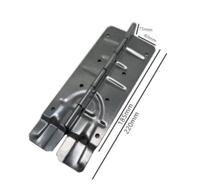 China 218*80*1.2mm Iron Metal Pallet Collar Hinge Zinc Plating Metal Box With Hinge for sale