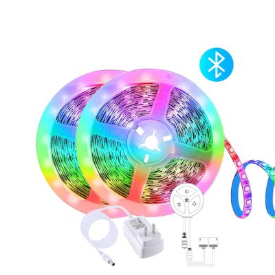 China High Brightness 5050RGB 5m10m 150leds 300leds Residential Blue-tooth Smart Belt Light Set with 12v 2A Adapter for sale