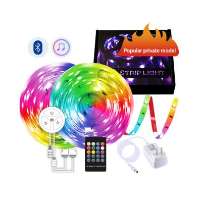 China Dreamy Hotel Color LED Strip Lights with APP Controlled 5m LED Lights with Multicolor RGB LED Hunting Waterproof Strips for sale