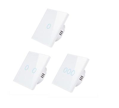 China Gold Black White Crystal Glass EU Standard Wall Touch Switch Crystal Glass Touch Switch 1 Gang 1 Way Switch AC 220-250 wifi smart lamp switch for sale