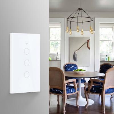 China Crystal Glass Touch Switch WiFi RF433 Transmitter Wall Panel Smart Glass Panel Touch Switch 1/2/3 Smart Strip Lamp Switch Remote Control Works With Alexa for sale