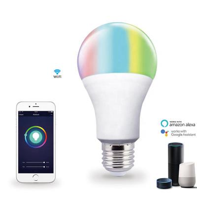 China Factory Direct Sale Voice Control 10W Smart LED Residential Bulb Lights Work with Alexa Google Tuya App RGB+CCT wifi smart led bulb for sale