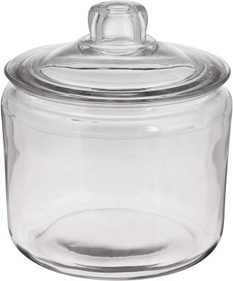 China Steamable 3 Quart Heritage Hill Glass Jar With Lid Clear Glass Kitchen Food Containers Color BPA Free for sale