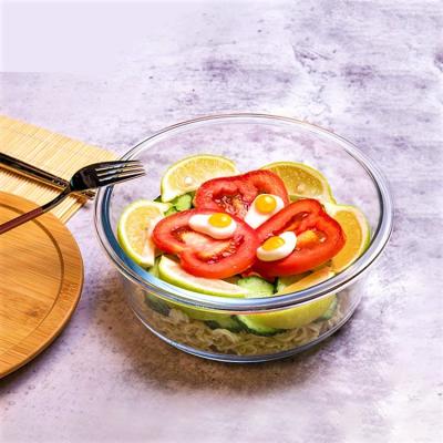 China 1300ML Microwavable Round BPA/PVC-Free Meal Prep Glass Food Storage Containers Sets Lunch Box With Silicone Leakproof Bamboo Lids for sale