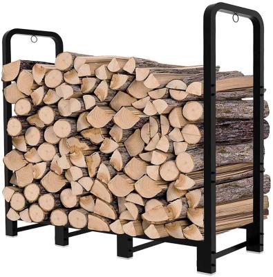 China Amazon Hot Sale Minimalist Kitchen Metal Rack Wood Material Storage Frame Portable Simple Firewood Storage Rack for sale