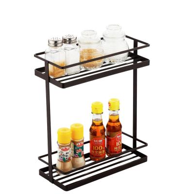 China Minimalist Customized Type Standing Spice Storage Frame Metal Spice Rack Kitchen Hardware Organizer for sale