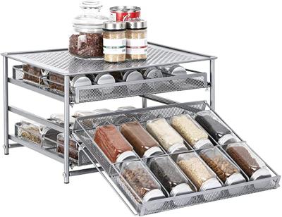 China Multifunctional European Minimalist Drawer Kitchen Rack And Spice Rack Organizer Kitchen Storage Frame for sale