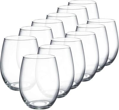 China Round Shape Viable Tumbler Glass Cups For Drinking Bulk Eco-Friendly Stemless Wine Glass Cup for sale