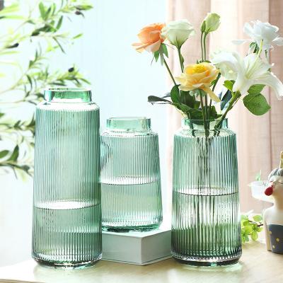 China Ripper Transitional Blue Large Floor Frost Glass Vase for Home Decor Centerpieces Glass Vases for Flower for sale