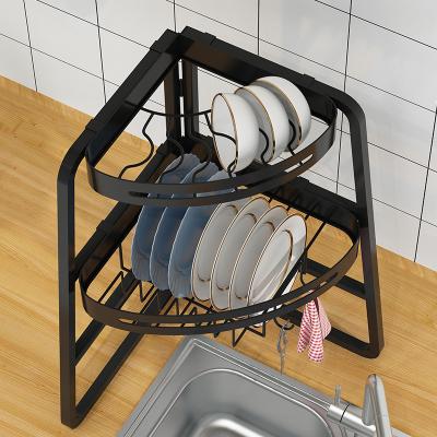 China Amazon Sustainable Hot Selling Desk Over Sink Storage Rack Organizers Roll And Plate Drain Frame for sale