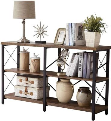 China (Size)Adjustable Industrial Rustic Sofa Table 3-Tier Table,Easy Assembly Console Table for sale