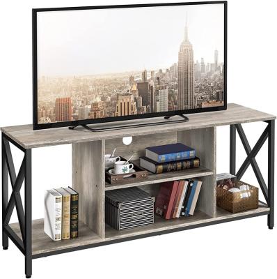 China (Size) Adjustable TV Console Table with Storage Shelves Wooden Cabinet Entertainment Center for Living Room, Modern Industrial Style TV Cabinet for sale