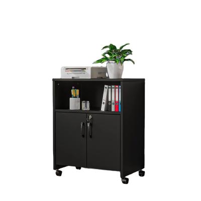 China Modern Wooden Filing Cabinet on Movable Side Printer Stand Wheels Storage Cabinet for Home Office (Back) for sale