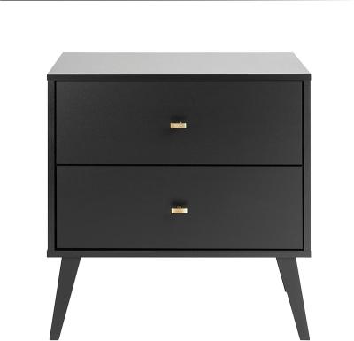 China Milo Mid Century Modern Convertible Nightstand, 2-Drawer, Black for sale