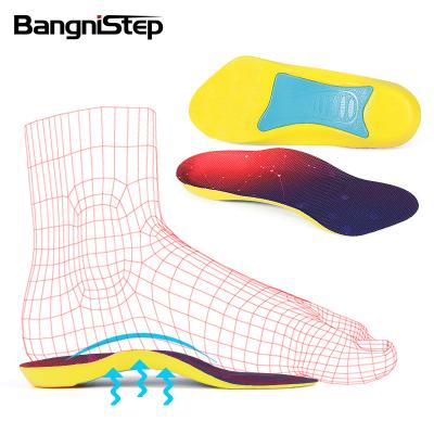 China Custom Flat PU Arch Support Bangni Constellation Yellow Pattern TPU Inosles 3/4 Orthotic Foot Arch Support for sale